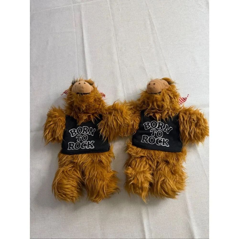 Pair of Vintage Alf Hand Stuffed Puppets Born to Rock 80s